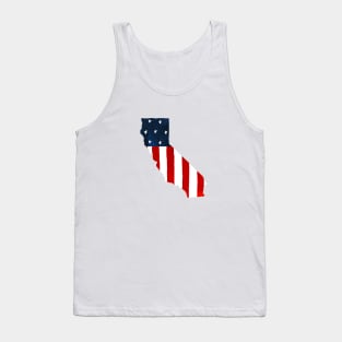 Patriotic USA Flag California Map Tank Top